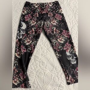 Floral Skull Print Leggings